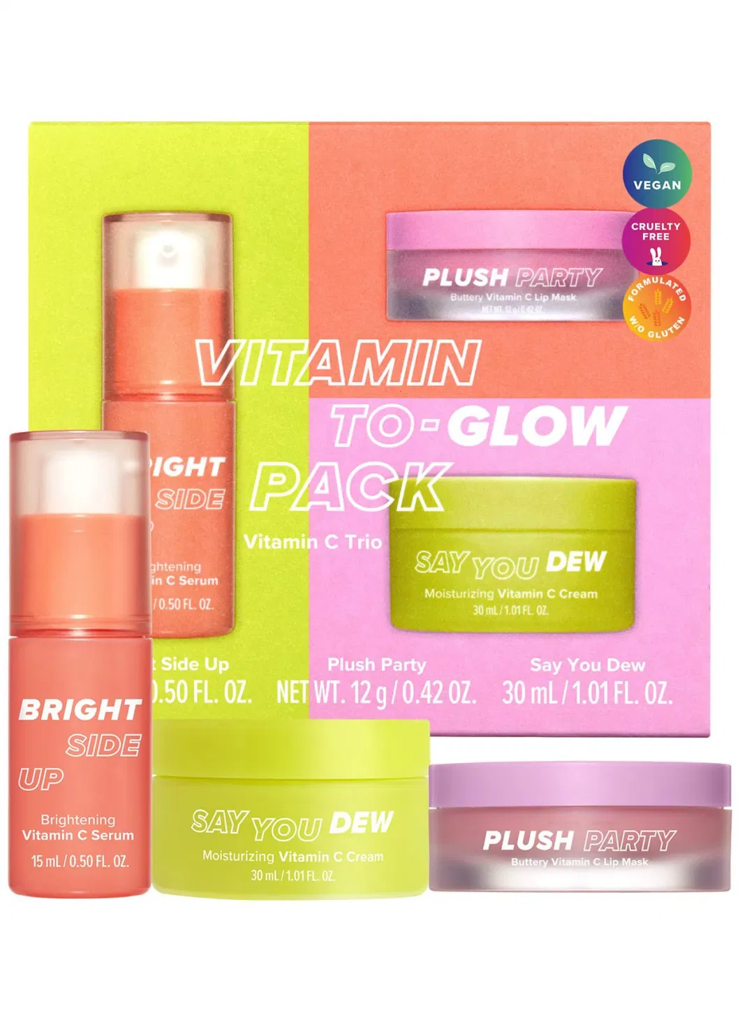 Lip Mask Illuminating Vitamin OEM Logo Organic Brightening Skincare Set