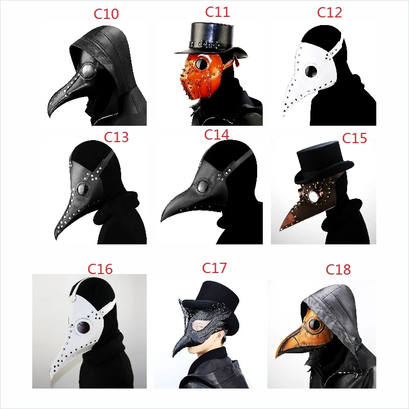 Sh2436 Black Masquerade &amp; Funny Steampunk Plague Doctor Masks Wholesale Adult Face Party Maske Bulk Custom Halloween Mask