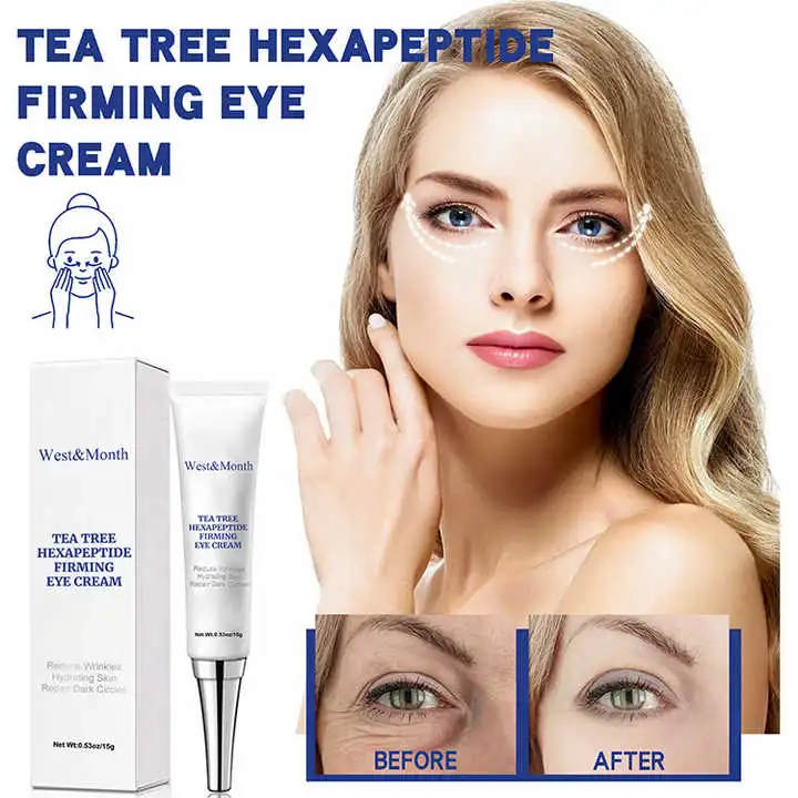 OEM ODM Tea Tree Brightening Anti Wrinkle Eye Repair Cream Dark Circles Puffiness Eye Bag Removal Under Eye Cream