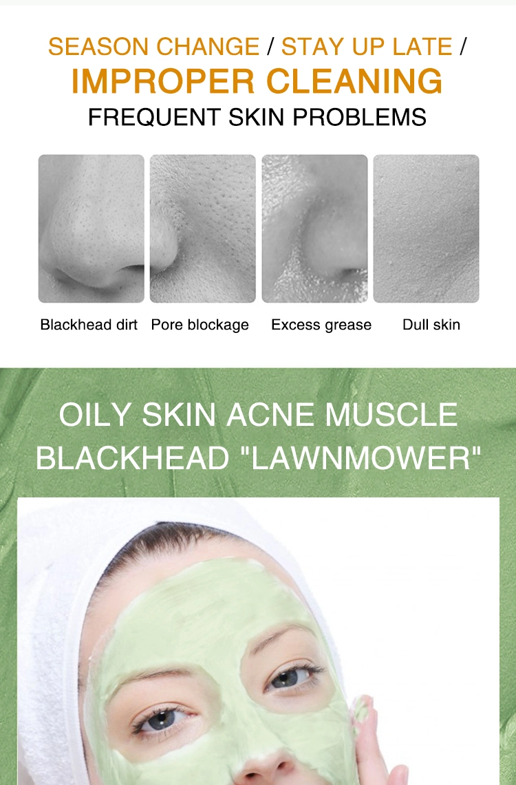 Deep Cleansing Acne Pore Blackhead Face Oil Control Green Tea Mud Clay Mask