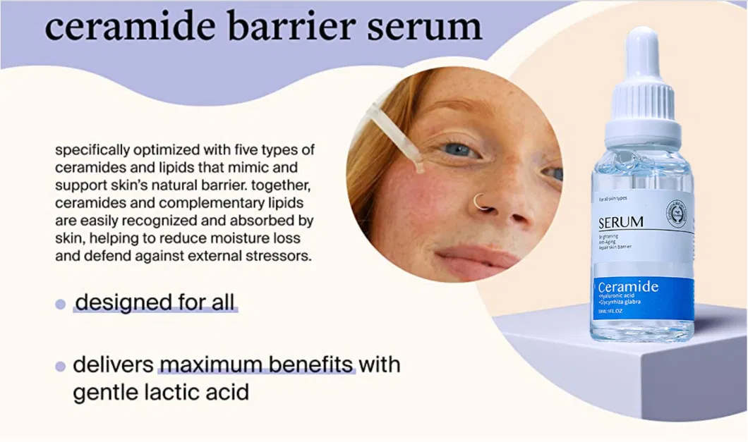 Aixin Cosmetics Private Label 30ml Ceramide Serum for Moisturizer Hydrating Serum for Face, Skin Barrier Repair Face Serum with Ceramides