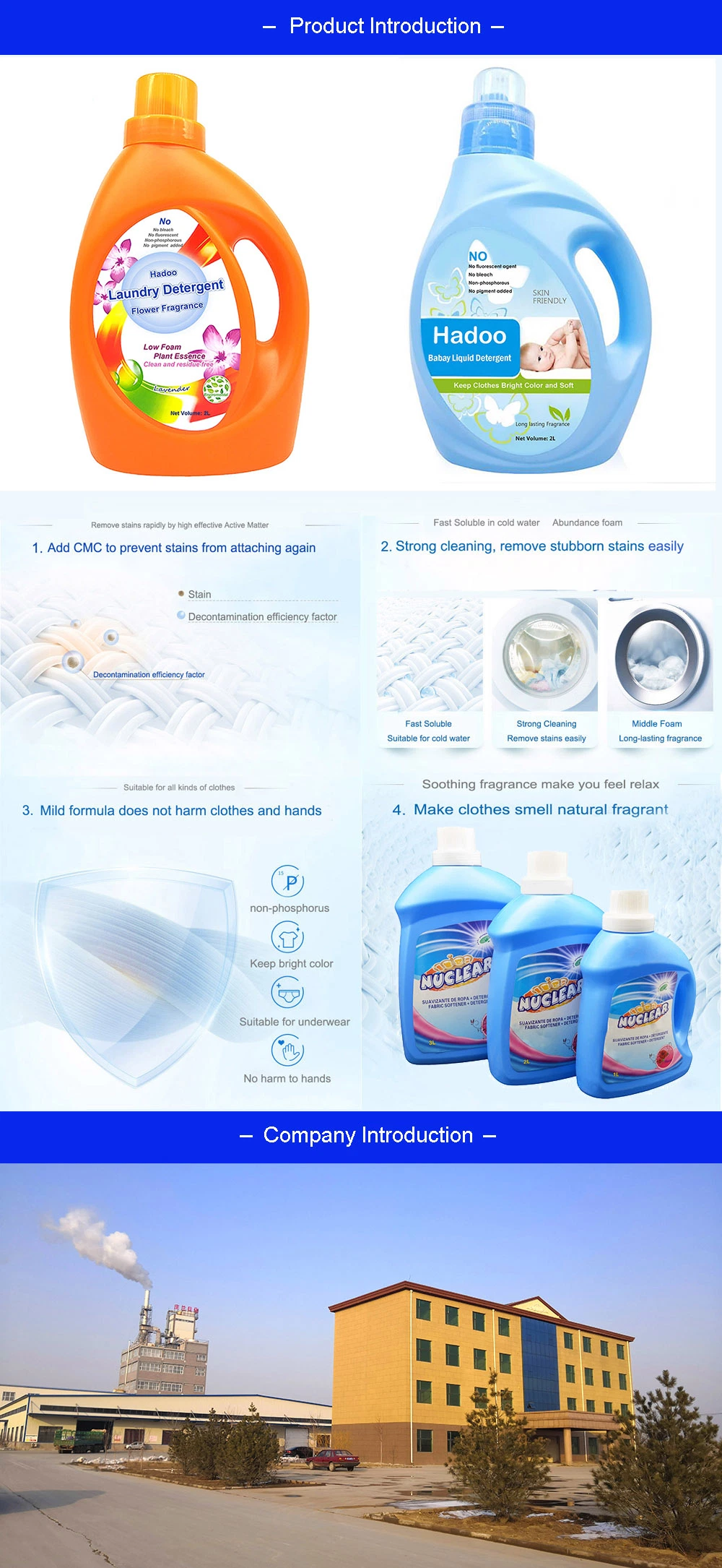 Floral Flavor Concentrated Laundry Liquid Detergent for Automatic Washing Machine for America and Canada Market