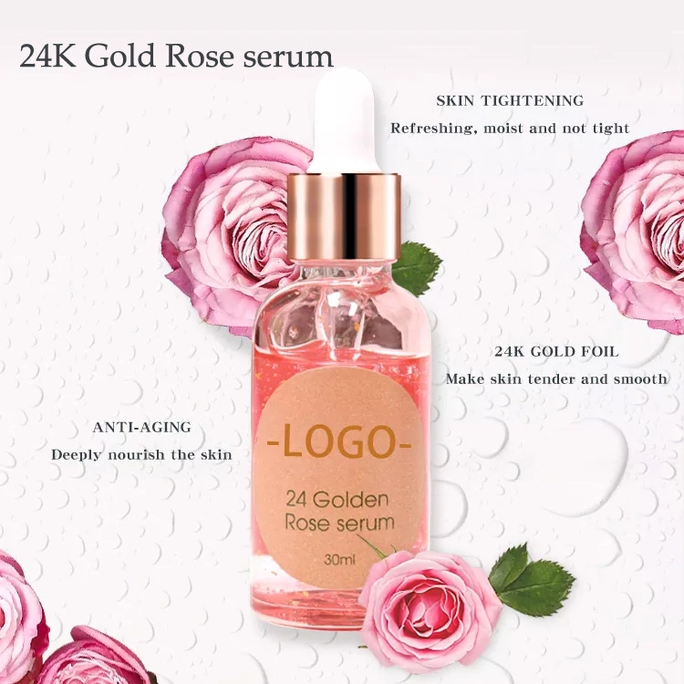 Private Label Natural Rose Gold Serum Anti Aging Wrinkle for Face