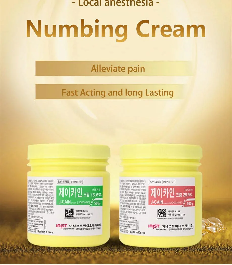 Korean J-Cain Anesthetic Cream Ointment Local Anesthesia Tattoo Microblading Jcain 10.56% 15.6% 19.8% 25.8% 29.9% Numbing Effect 500g Skin Numbing