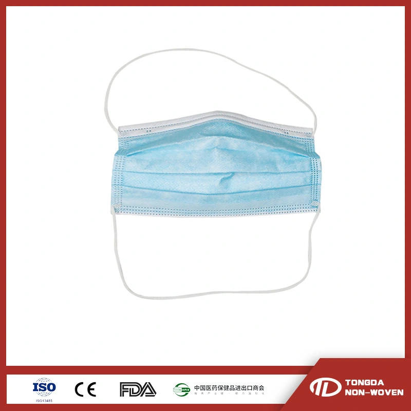 Disposable 3 Ply Black White Blue Face Mask with Head Loop