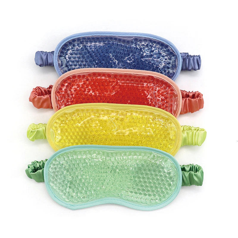 Oversize Silk Satin Soft Strap Ice Eye Compress Headache Migraine Gel Bead Cold Eye Mask