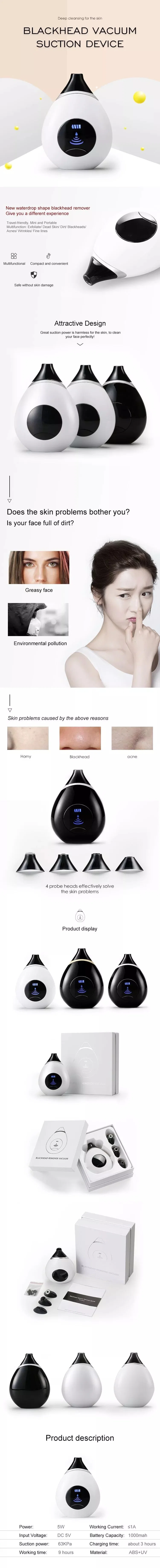 New Arrivals Best Selling Products Facial Pore Cleaner Blackhead Remover Vacuum Hydradermabrasion