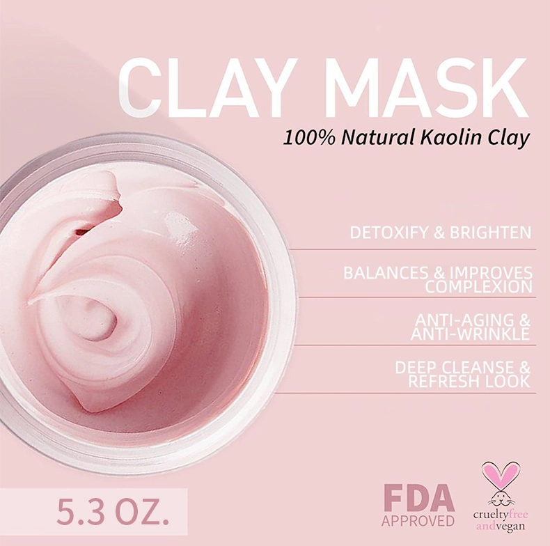 Hot Sale Rose Clay Mud Face Mask Dark Spot Removal Private Label Shrink Pore