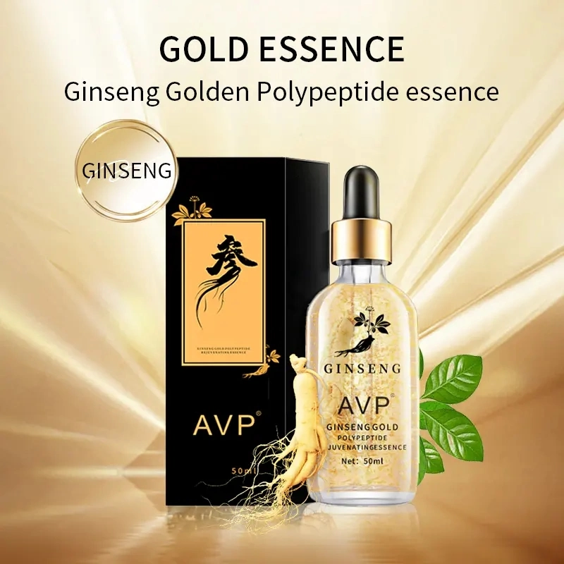 Private Label 50ml Ginseng Whitening Skin Care Face Serum Anti Aging Moisturizer Pure 24K Gold Facial Serum