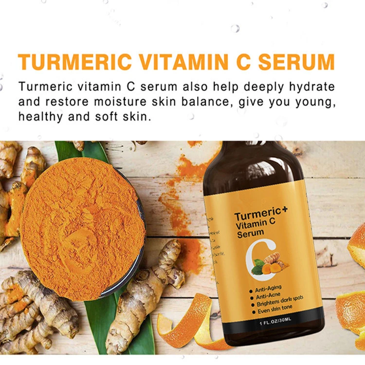 100% Natural Organic Turmeric+Vitamin C Serum for Anti Acne Anti Aging