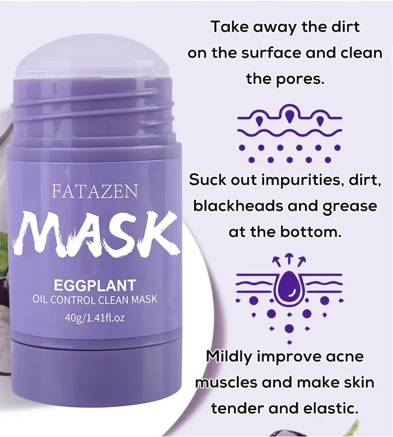 Organic Eggplant Anti-Aging Stick Deep Pore Cleansing Moisturizing Brightening Facial Cream