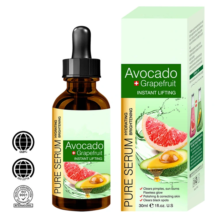 Natural Hydrating Brightening Avocado Grapefruit Moisturizer Skin Face Serum