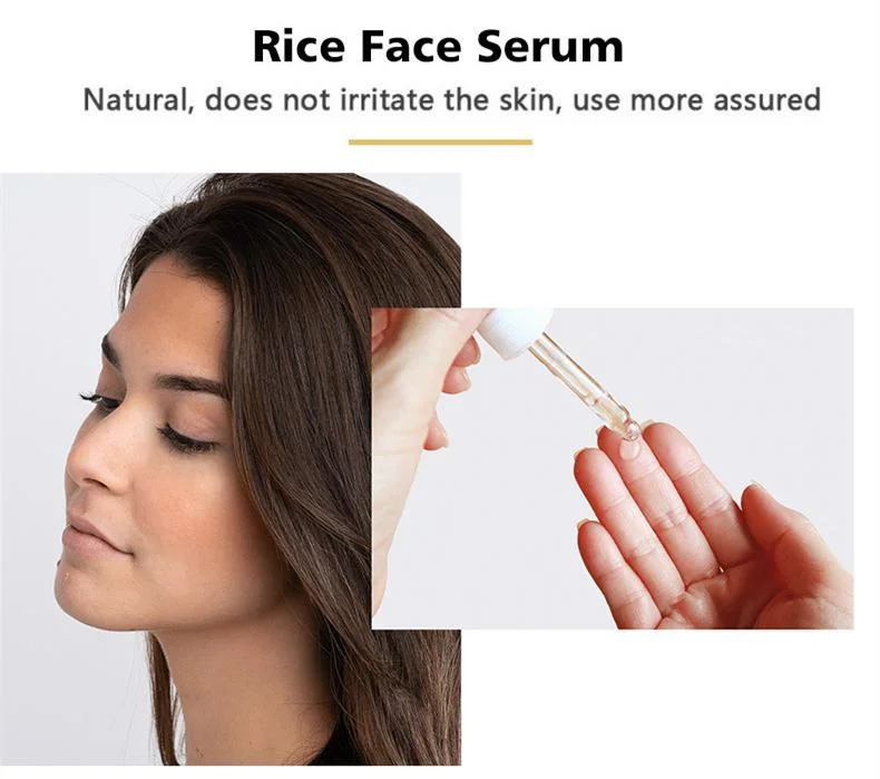 Wholesale Natural Vegan Skin Care Face Moisturizing Anti Aging Anti Age Refine Wrinkles Whitening Rice Serum for Face