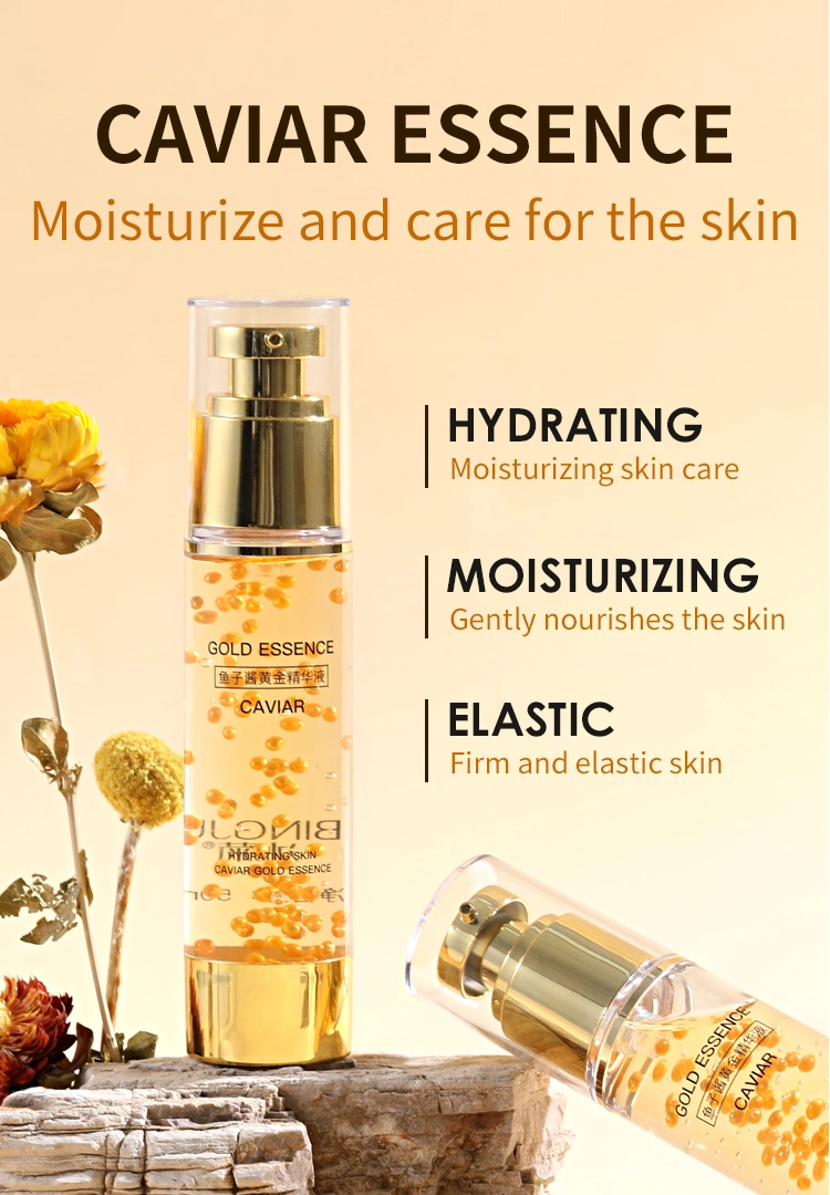 Private Label Lightening Hydrating Snail Gold Caviar Facial Essence Serum Moisturizing Lifting Anti Aging Skin Care Face Serum