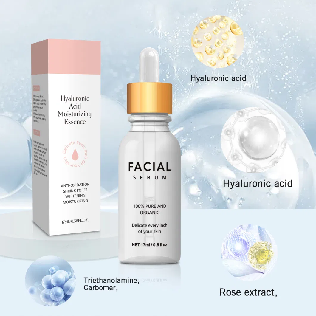 Wholesale OEM Private Label Hyaluronic Acid Facial Skin Care Face Serum Moisturizing Natural Organic Vitamin C Anti-Aging Facial Serum