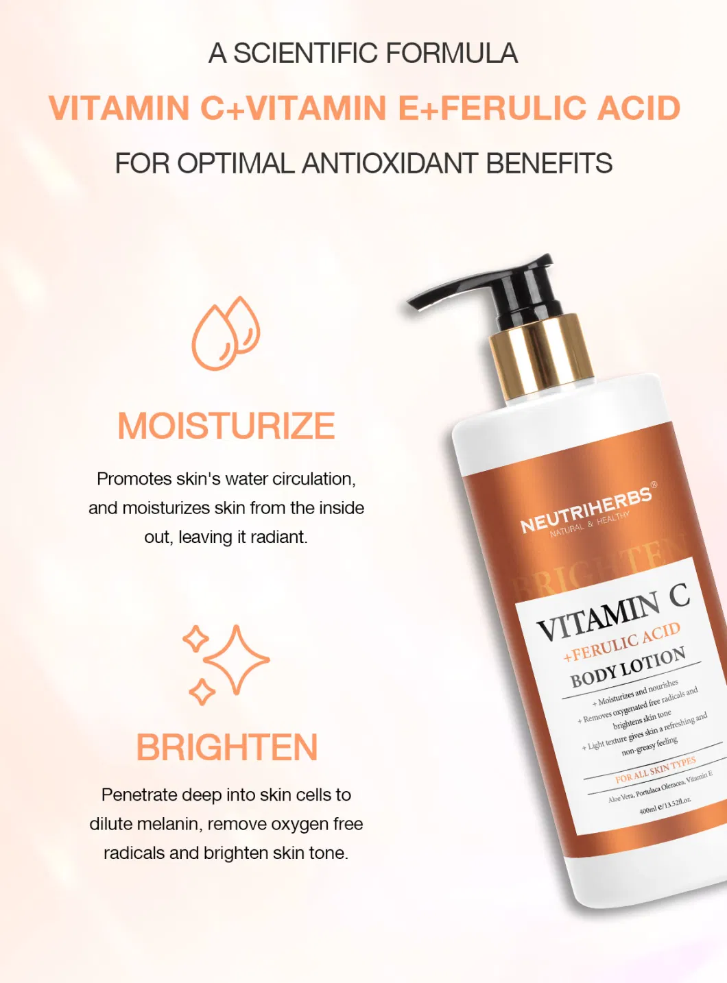 Factory Customized Firming and Brightening Vitamin C Body Lotion