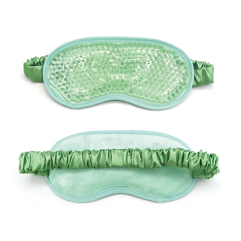 Oversize Silk Satin Soft Strap Ice Eye Compress Headache Migraine Gel Bead Cold Eye Mask