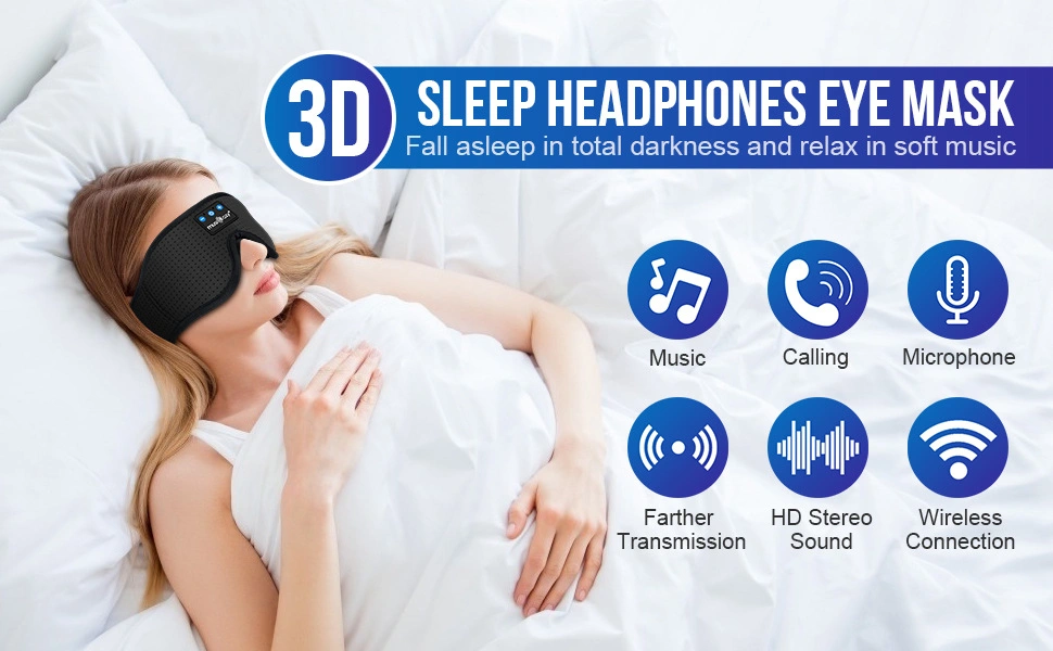 Wireless Bluetooth Amazon&prime; S Same Sleep Music Answering Phone Home Travel Blackout 3D Bluetooth Eye Mask