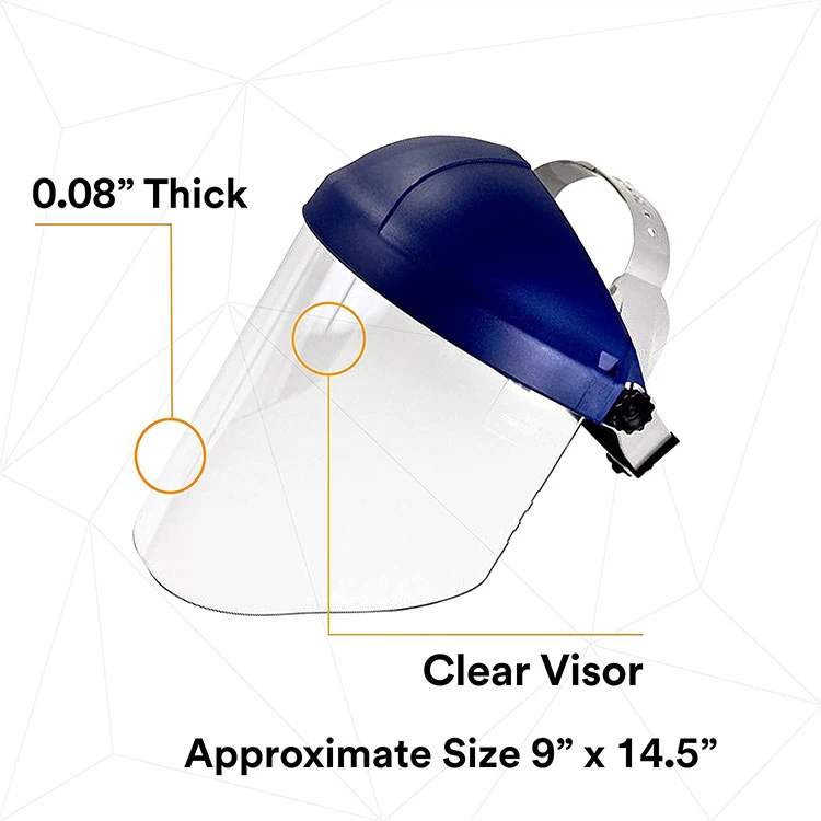 Windproof Detachable Clear Anti Scratch Industrial Welding Reusable Face Shield Mask