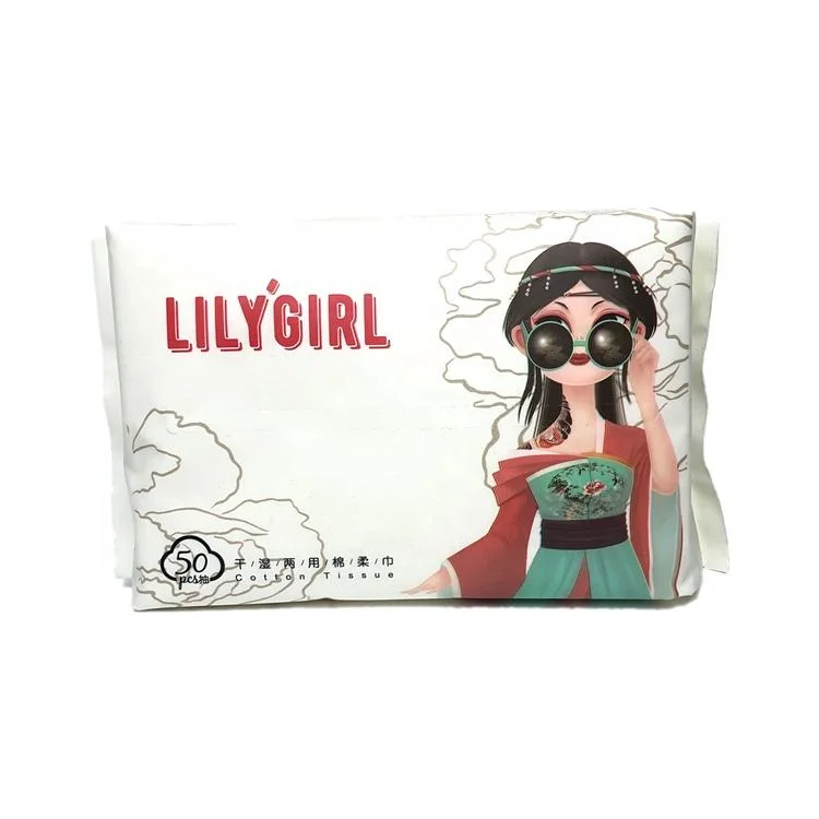 100% Cotton Dry Wipes Disposable Cotton Facial Tissue Manufacturer China