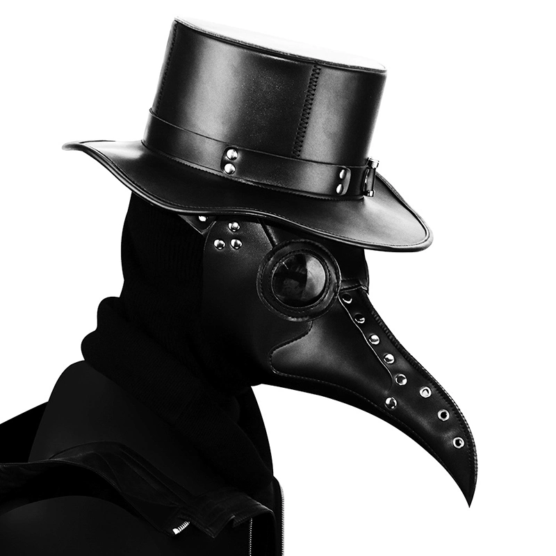 Sh2436 Black Masquerade &amp; Funny Steampunk Plague Doctor Masks Wholesale Adult Face Party Maske Bulk Custom Halloween Mask