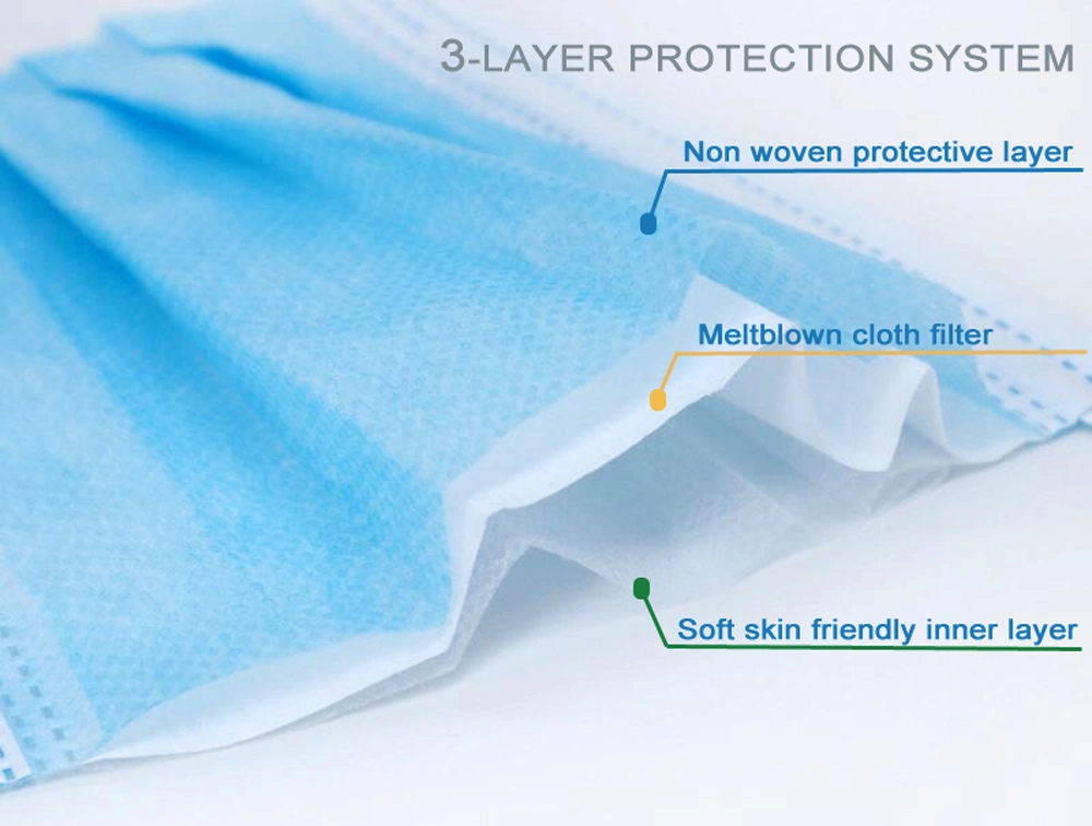 Medical Filter Melt Blown Fabric Protective Disposable Face Mask