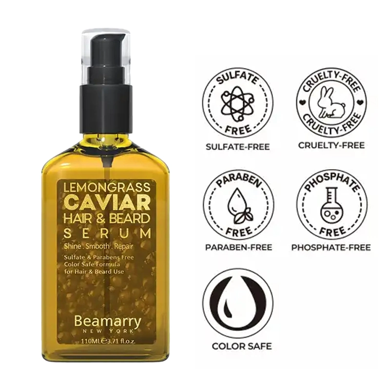 Beamarry Private Label OEM ODM Hair Care Hair Beard Treatment Lemongrass Caviar Hair &amp; Beard Serum for Hair &amp; Beard