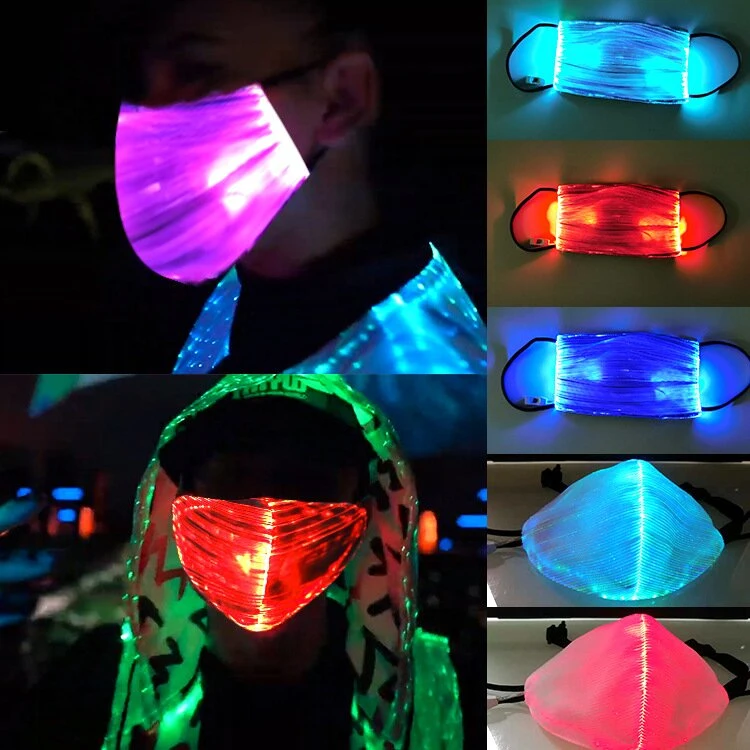 Factory Price Halloween Fashion Luminous LED Rave Party Mask Lighting up Mask for Night Club Bar, Light up Mask