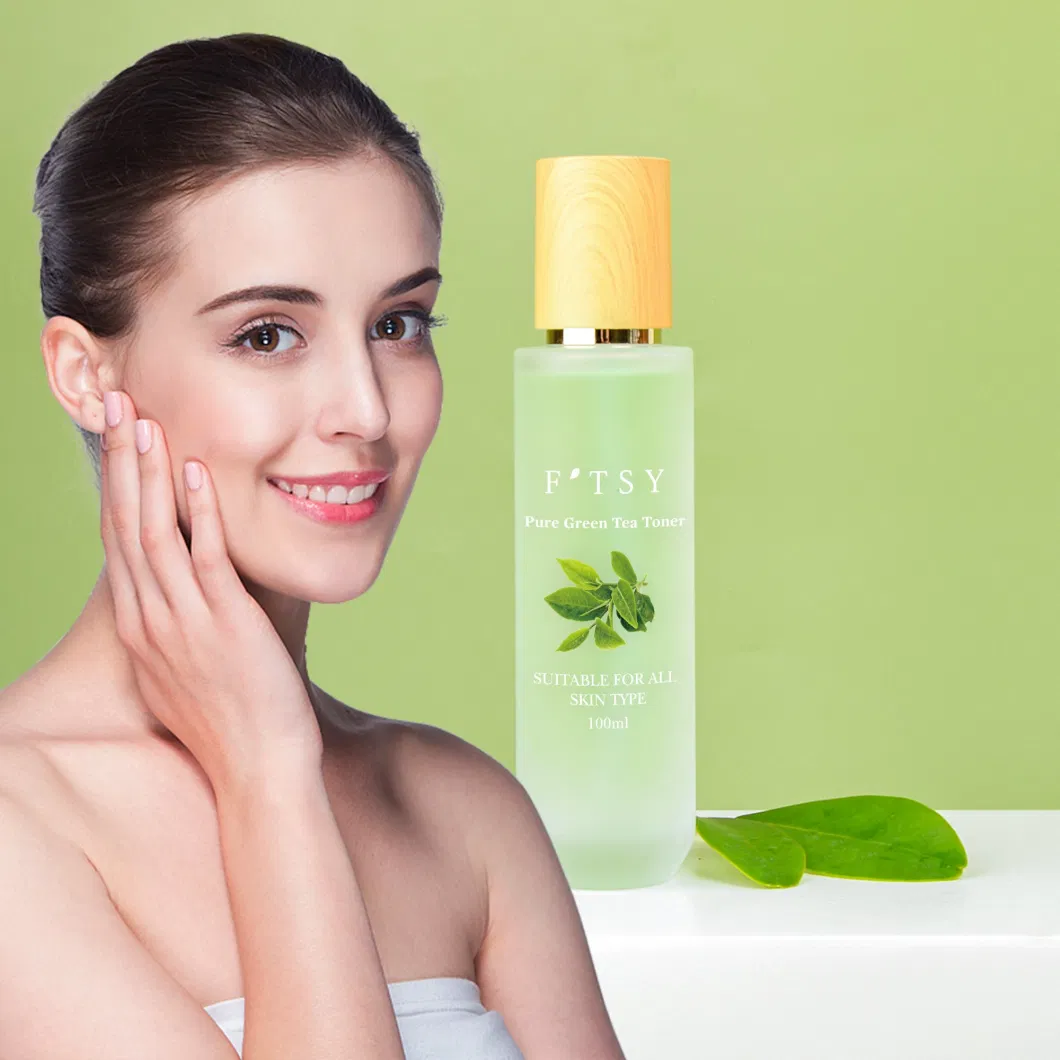 Custom Logo Organic Aha Smoothing Acne Reduce Brightening Green Tea Face Toner