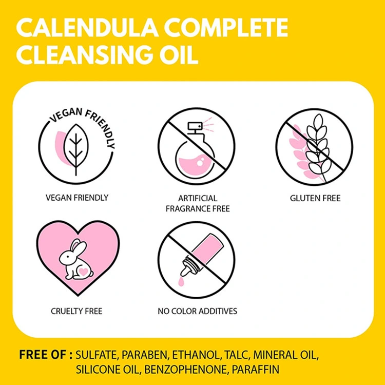 Natural Hydrating Calendula Complete Deep Makeup Remover Facial Cleansing Oil