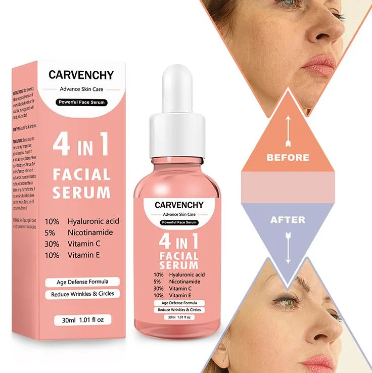 Online Wholesale in 4 in 1 Face Serum Moisturizing and Moisturizing Powerful Four in One Facial Essence Serum Vitamin C Serum Nicotinamide Hyaluronic Acid Serum