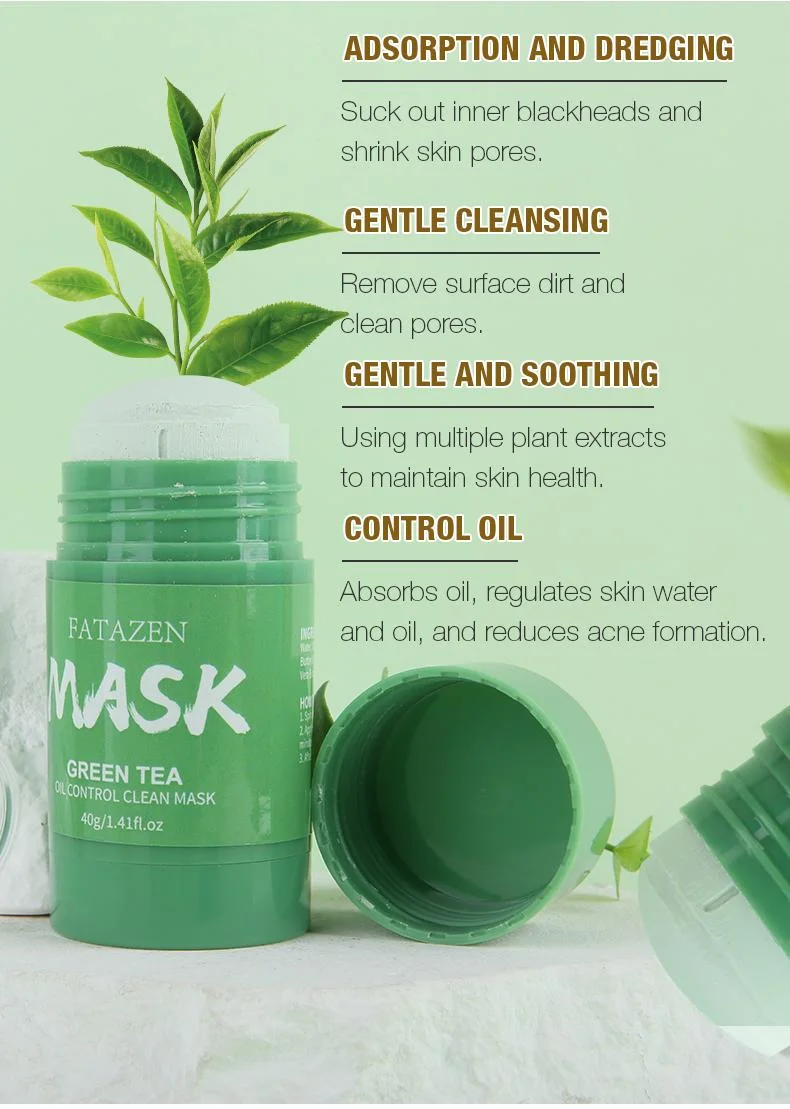 Organic Green Tea Deep Cleansing Blackhead Acne Removal Smoothing Facial Mud Mask