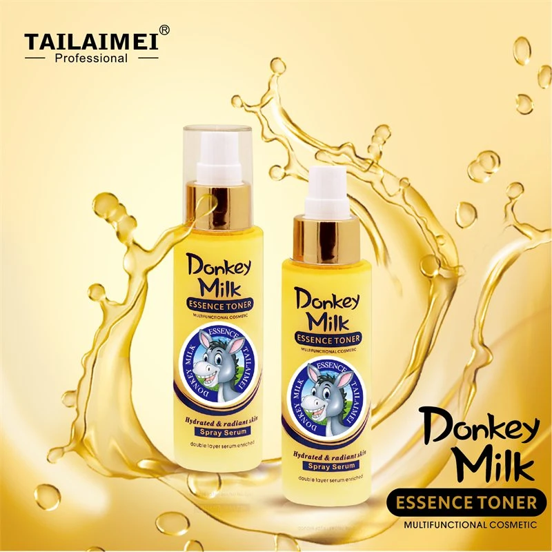 Tlm Supplier Custom Donkey Milk Radiant Essence Toner Hydrating Brightening Face Dark Spot Toner Collagen Serum Skin Toner Spray