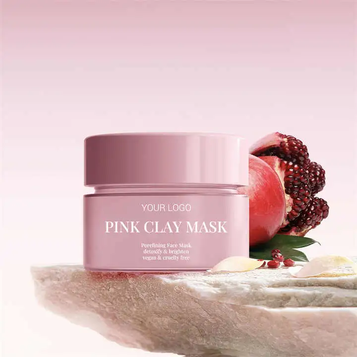 Organic Purifying Skin Care Lightening Brightening Pink Clay Mud Mask