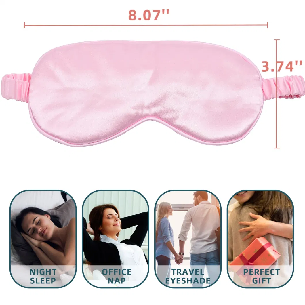 Sleep Mask 4 Pack Silk Eye Cover Soft Satin Blindfold Elastic Strap Night Eyeshade Travel Nap for Women Men