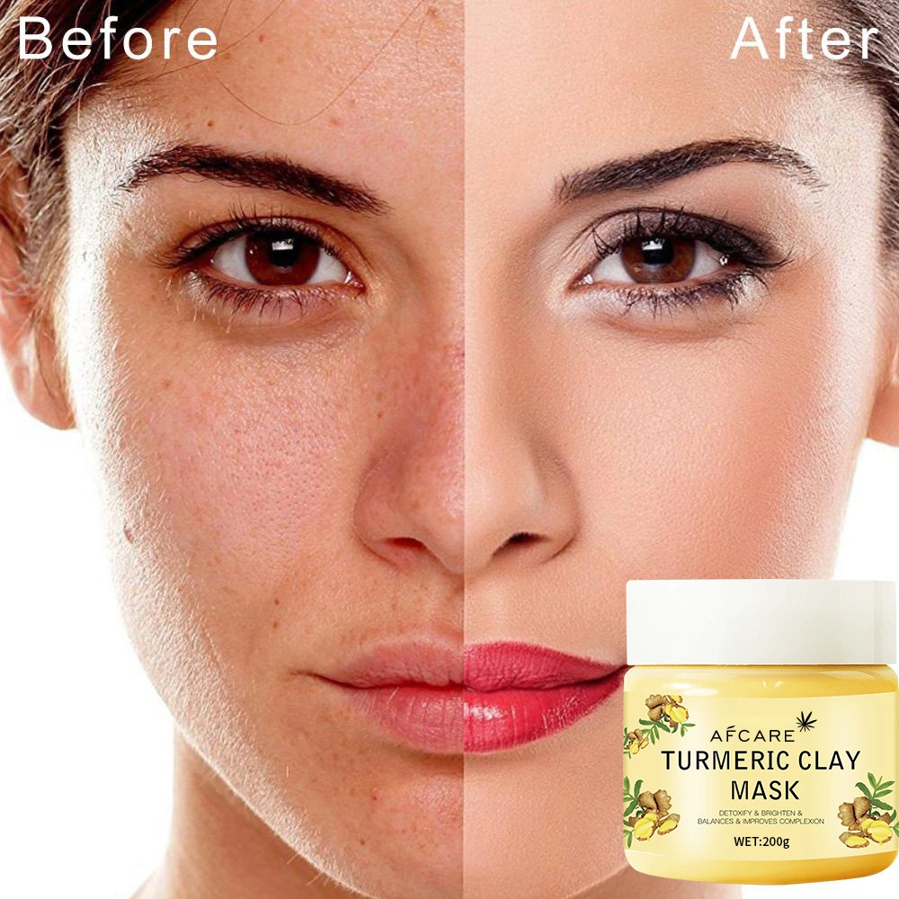 Private Label Natural Deep Cleansing Clay Facial Mask Brightening Turmeric Powder