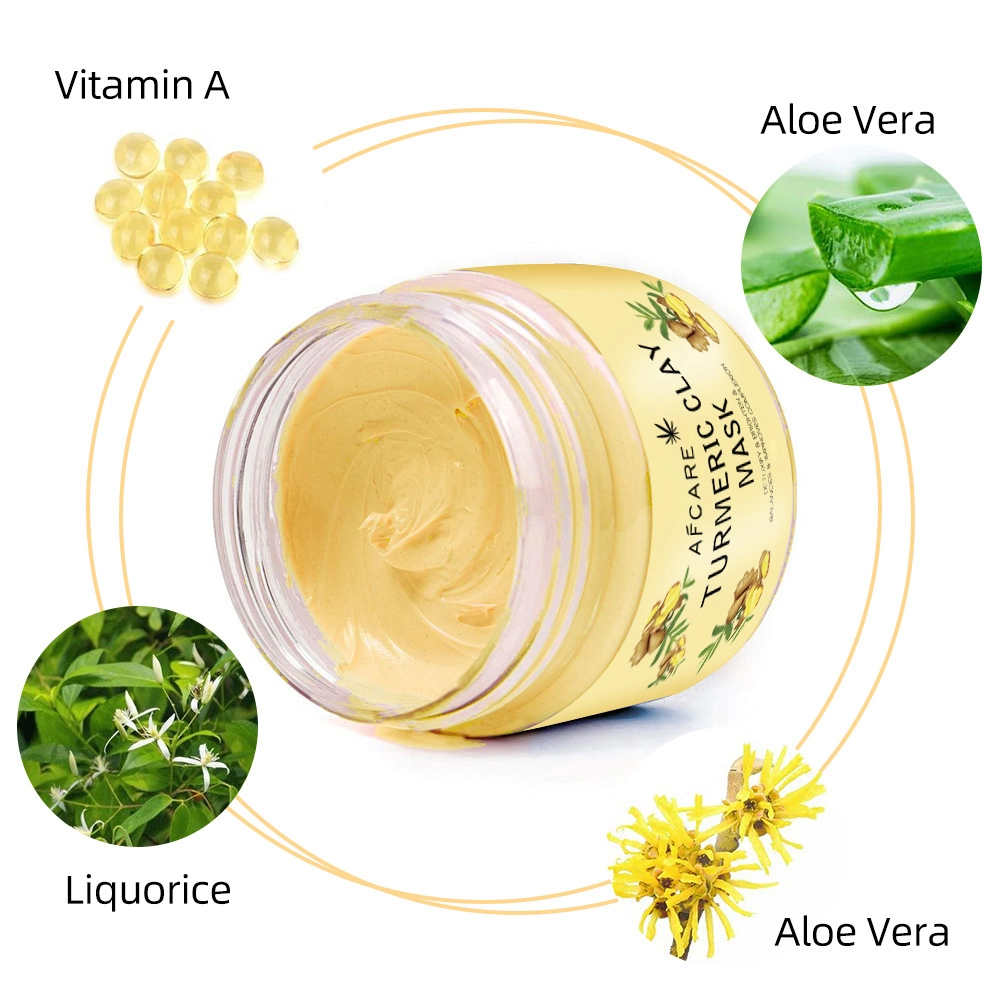 Private Label Natural Deep Cleansing Clay Facial Mask Brightening Turmeric Powder