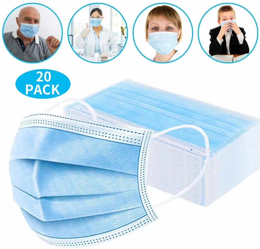 Heat-Resisting Frost-Resisting Blue Film Surgical Face Mask with Good Service