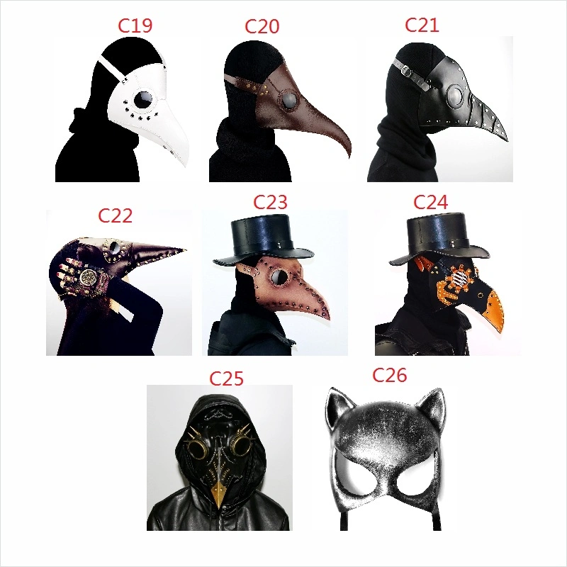 Sh2436 Black Masquerade &amp; Funny Steampunk Plague Doctor Masks Wholesale Adult Face Party Maske Bulk Custom Halloween Mask