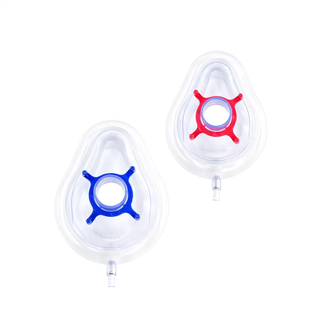 Gas Valve Horizontal Medical Grade PVC Material Anesthesia Face Mask with Different Sizes