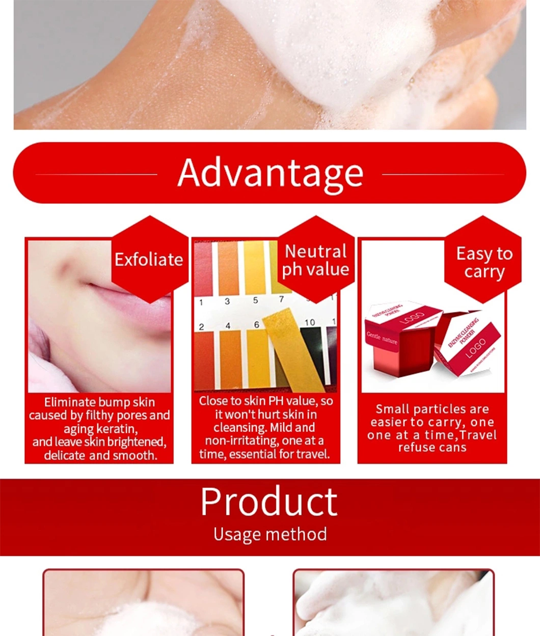 OEM Private Label Face Wash Cleansing Powder