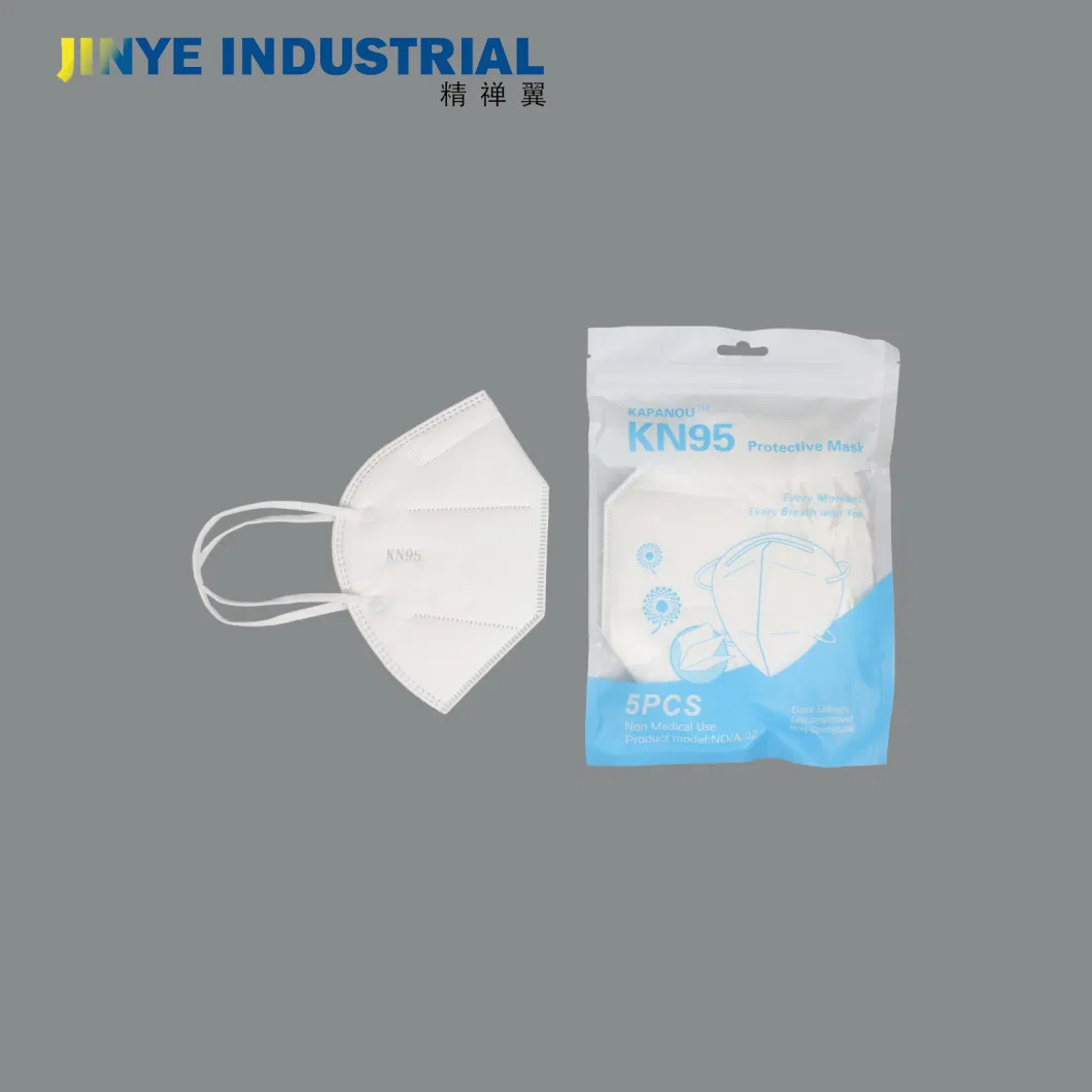 Breathable and Comfortable Non-Woven Fabric Soft Earloop 5ply KN95 Face Mask