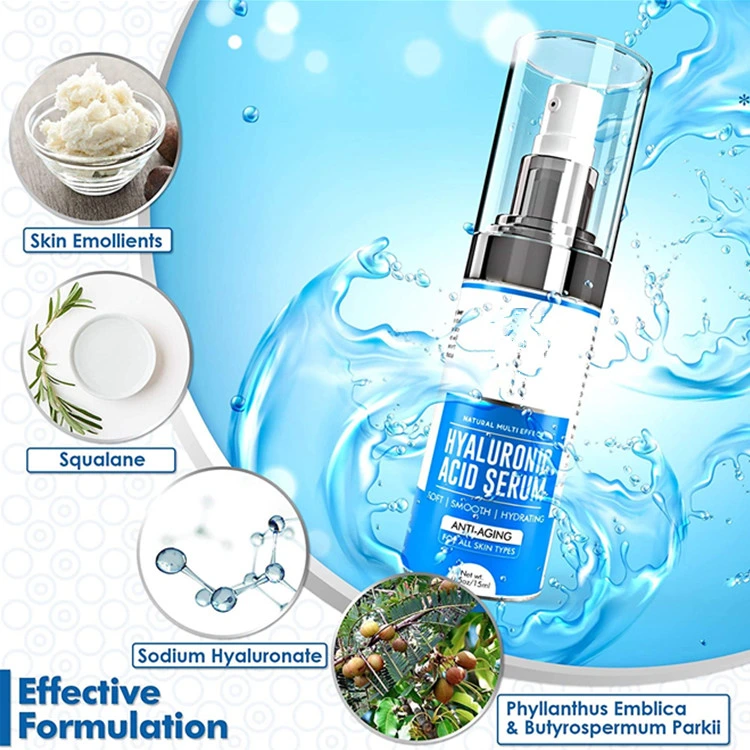 Advanced Custom Anti Aging Skincare Moisturizing Hyaluronic Acid Serum