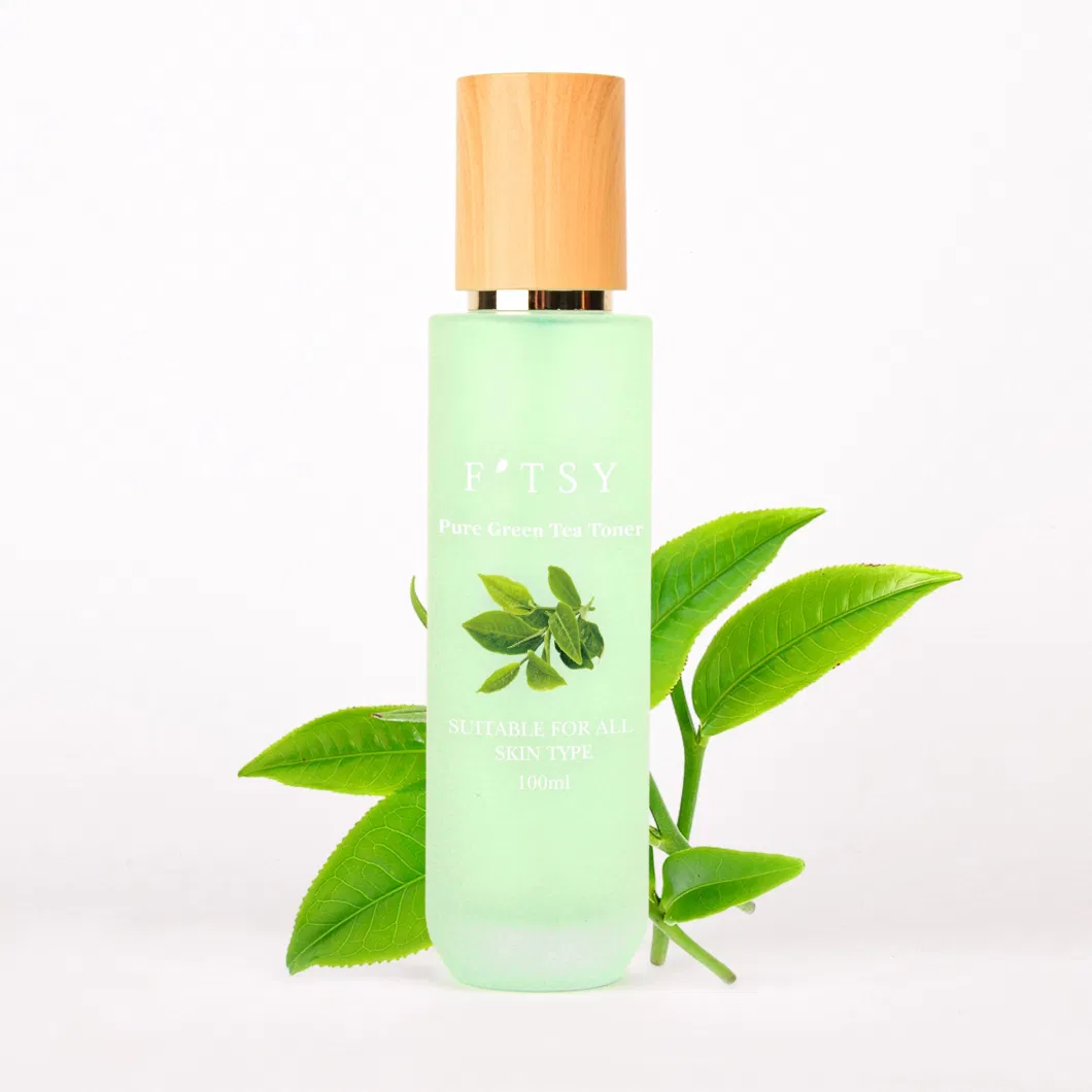 Custom Logo Organic Aha Smoothing Acne Reduce Brightening Green Tea Face Toner