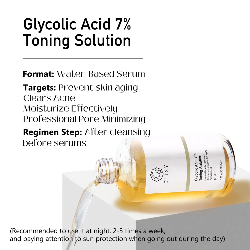 Facial Skin Toner Hyaluronic Acid Soothing Nourishing Acide Glycolique 7% Whitening Face Toner