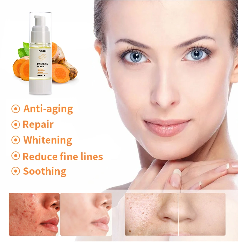 Hot Selling Natural Turmeric Brightening Skin Care Face Serum Whitening Facial Vitamin C Serum