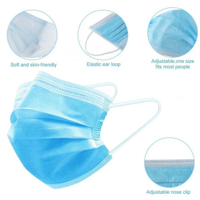 PP Non-Woven Fabric 3ply Earloop Face Mask 25GSM for Anti Dust