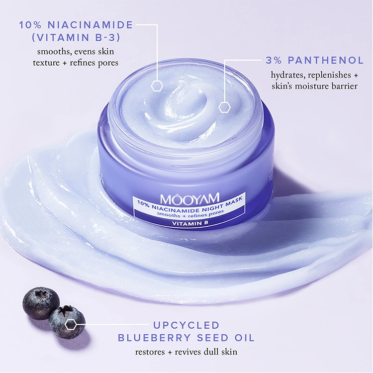 Skin Care Improving Skin Texture Moisturizing Sleeping Face Mask Refining Pores Smoothing Brightening 10% Niacinamide Night Facial Mask