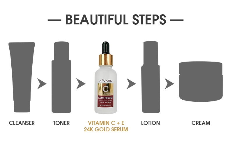 Private Label 24K Gold Ve Vc Face Serum Moisturizer Brightening Skin Care Facial Serum Korea