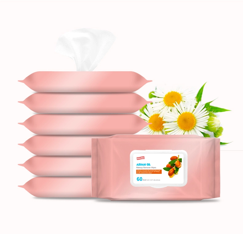 Free Sample OEM Female Cleaning Face Cleansing Towelettes Makeup Removal Wet Wipes